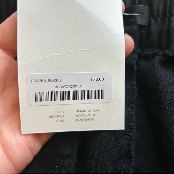 LOFT, Elastic Waist, Black, Cotton Dress Pants, Size Large - Picture 9 of 13